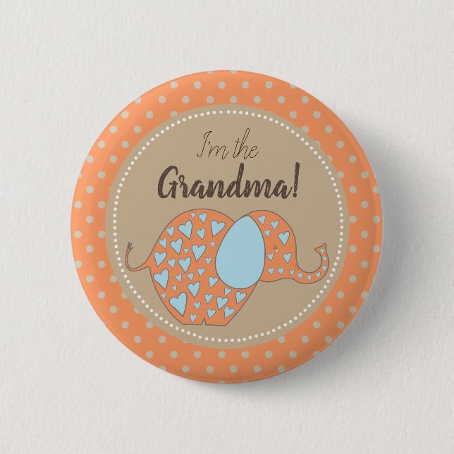 Rustic Neutral Baby Shower I'm the Grandma Family 6 Cm Round Badge (Front)
