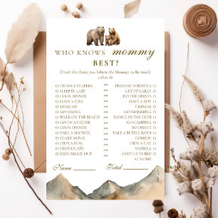 Rustic Neutral Bear Family Who Knows Mummy Best