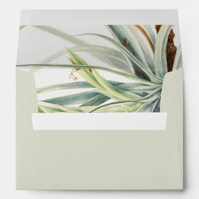 Rustic Neutral Boho Botanical Wedding 5x7 Invite Envelope (Back (Bottom))