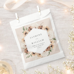 Rustic Neutral Boho Floral Wedding S2- Beige Favour Bag