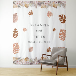 Rustic Neutral Boho Wedding Tapestry
