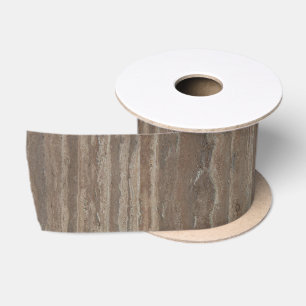 Rustic Neutral Earth Tone Grey Beige Brown Marble  Satin Ribbon