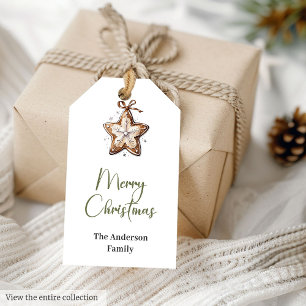 Rustic Neutral Earthy Beige Minimalist Christmas Gift Tags