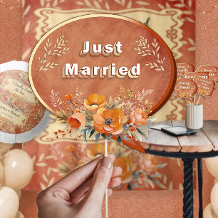 Rustic Neutral Earthy Boho Floral Wedding Props   Poster