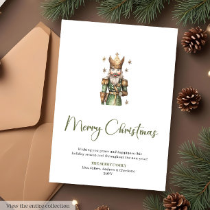 Rustic neutral earthy tones nutcracker Christmas Holiday Card