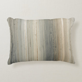 Rustic Neutral Gray Brown Abstract Stripe Decorative Cushion