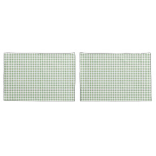 Rustic Neutral Sage Gingham Buffalo Plaid  Pillowcase