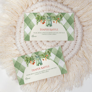 Rustic Neutral Sprout Baby Shower Diaper Raffle Enclosure Card