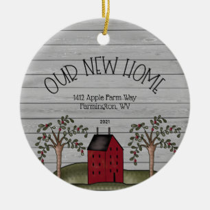 Rustic New Home First Christmas Custom Ceramic Orn Ornament