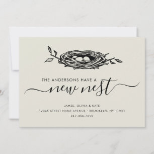Rustic New Nest Home Change of Address Moving Announcement