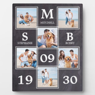 Rustic Newlywed Wedding Personalised Photo Collage Plaque