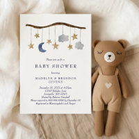 Rustic Night Sky Moon and Stars Mobile Baby Shower
