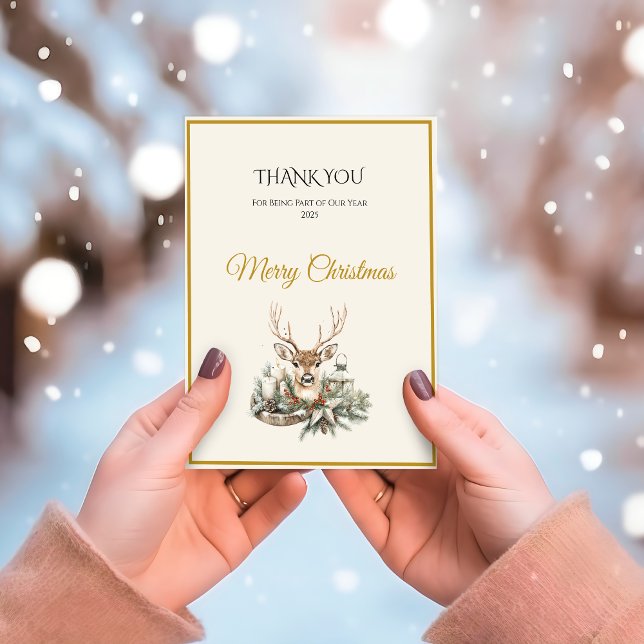Rustic Noël Christmas Thank You Card (Creator Uploaded)