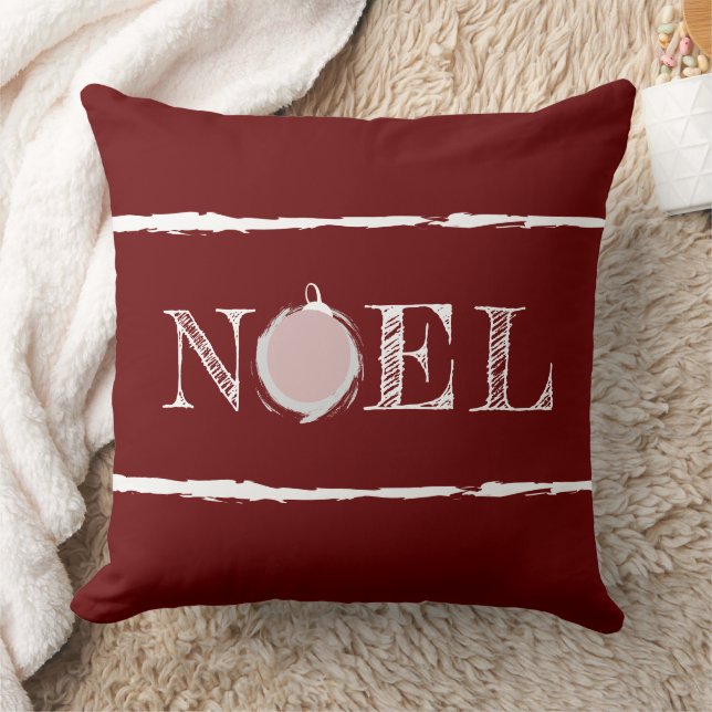 Rustic Noel Deep Red Holiday Cushion (Blanket)