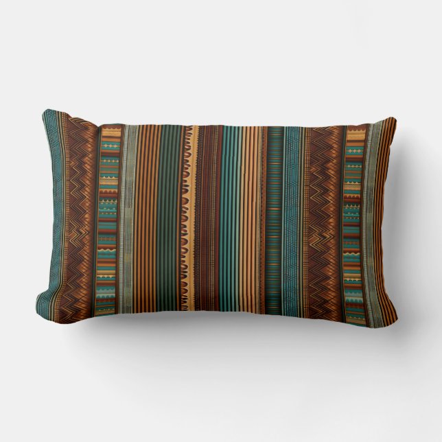 Rustic Nomadic Patterns Lumbar Cushion (Front)