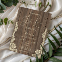 Rustic Nothing Fancy Just Love Wedding Invitation