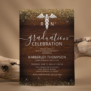 Rustic Nursing School Graduation Invitation