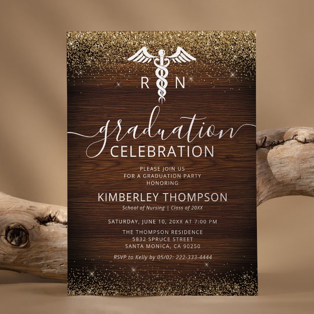 Rustic Nursing School Graduation Invitation (Creator Uploaded)