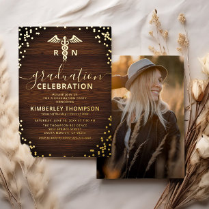 Rustic Nursing School Graduation Real Gold