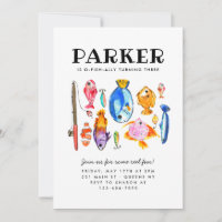 Rustic O-Fish-al Reel Fun Fish Fishing Birthday