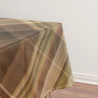 Rustic Oak Brown and Olive Plaid Tablecloth