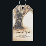 Rustic Oak Tree and Carved Heart Wedding Gift Tags<br><div class="desc">Old tree and wood heart rustic vintage wedding tags</div>