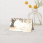 Rustic Oak Tree and Carved Heart Wedding Place Card<br><div class="desc">Tree rustic vintage wedding place cards</div>