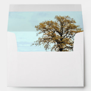 Rustic Oak Tree Autumn Wedding Envelope