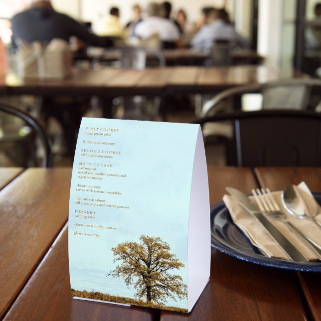 Rustic Oak Tree Autumn Wedding Menu (Insitu(Restaurant))