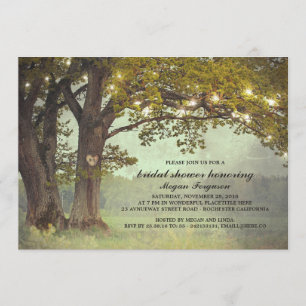 Rustic Oak Tree Romantic Bridal Shower Invitation