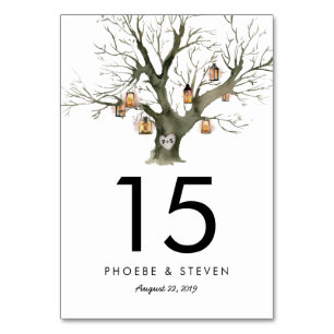 Rustic Oak Tree Wedding Table Numbers Double