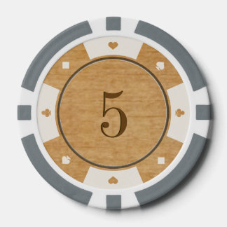 Rustic Oak Wood Casino Style Poker Chips