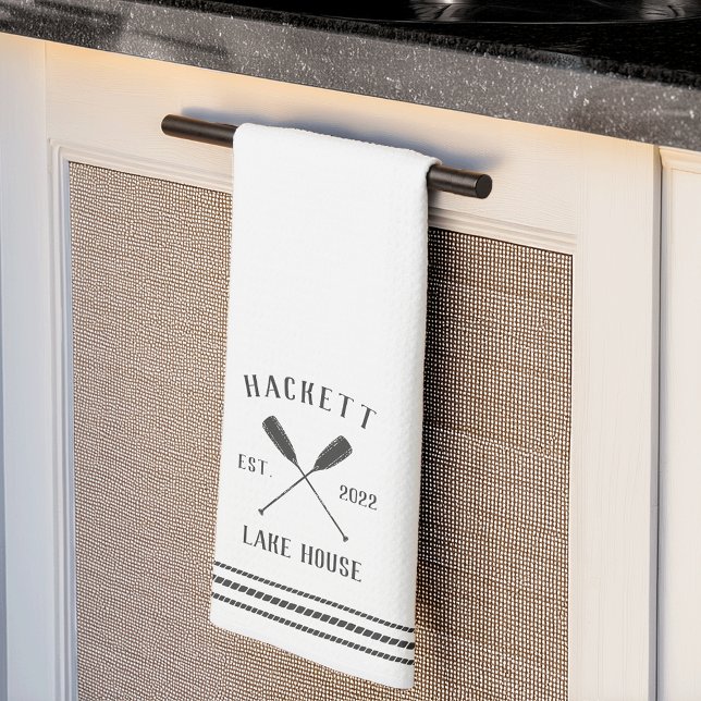 Rustic Oars Personalised Lake House Tea Towel (Creator Uploaded)