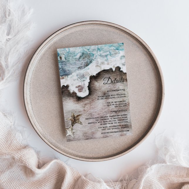 Rustic Ocean | Beach Destination Wedding Details Enclosure Card (Creator Uploaded)