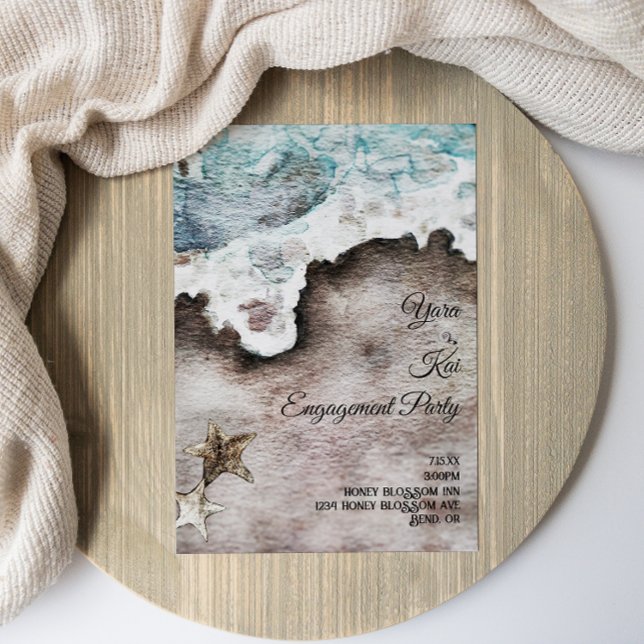 Rustic Ocean | Beach Engagement Party Invitation (Creator Uploaded)