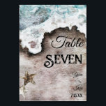 Rustic Ocean | Beach Wedding Table Number Card<br><div class="desc">This rustic ocean | beach wedding table number card is perfect for your rustic beach boho wedding. This design features bold black and white calligraphy with a ocean background to match your beach destination wedding or casual modern wedding in the spring, summer or fall. Please feel free to reach out...</div>