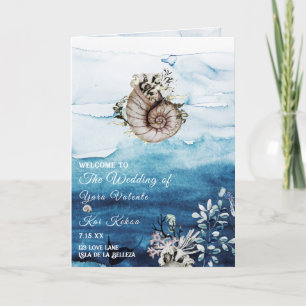 Rustic Ocean Folded Wedding Program