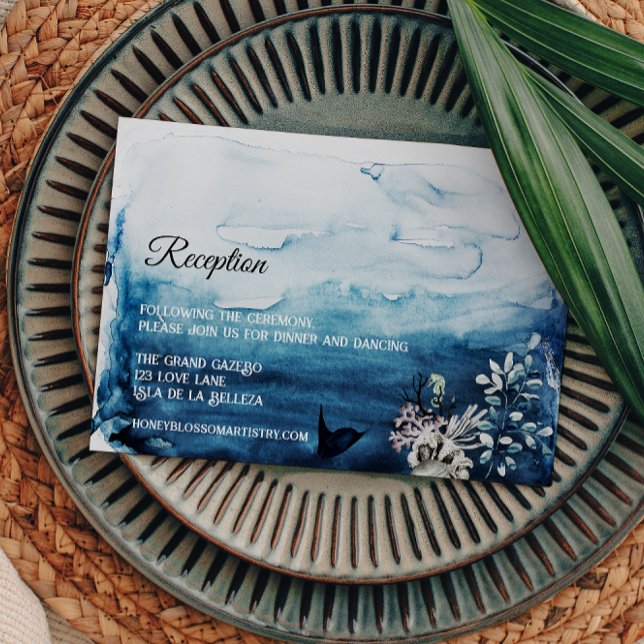 Rustic Ocean Wedding Reception Enclosure Card (Creator Uploaded)