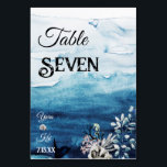 Rustic Ocean Wedding Table Number Card<br><div class="desc">This rustic ocean wedding table number card is perfect for your rustic beach boho wedding. This design features bold black and white calligraphy with a ocean background to match your beach destination wedding or casual modern wedding in the spring, summer or fall. Please feel free to reach out to us...</div>