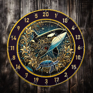 Rustic Ocean Wildlife Dartboard Wall Art