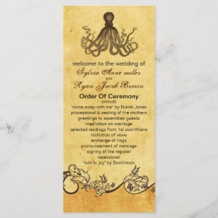 rustic octopus beach wedding program
