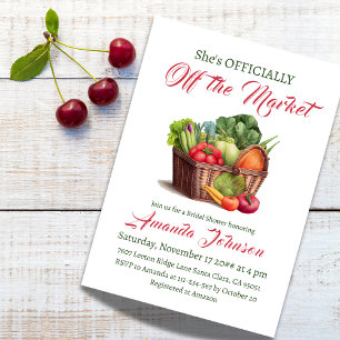 Rustic Off the Market Farmhouse Bridal Shower Invitation