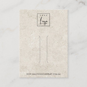 RUSTIC OFF WHITE STUCCO HAIR CLIP DISPLAY CARD