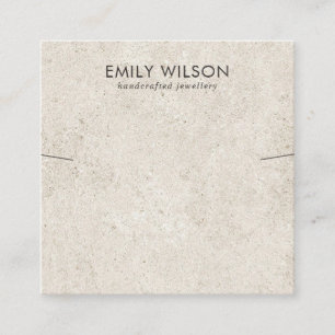 RUSTIC OFF WHITE STUCCO NECKLACE BRACELET DISPLAY SQUARE BUSINESS CARD