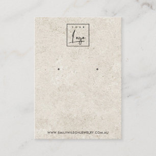 RUSTIC OFF WHITE STUCCO STUD EARRING DISPLAY CARD