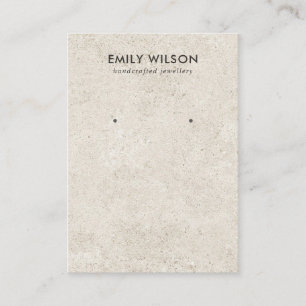 RUSTIC OFF WHITE STUCCO STUD EARRING DISPLAY CARD