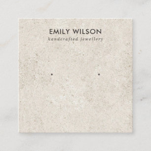 RUSTIC OFF WHITE STUCCO STUD EARRING DISPLAY CARD