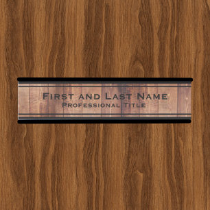 Rustic Office Door Sign Signs Wood Grain Look
