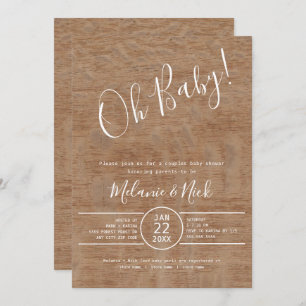 Rustic Oh Baby couples baby shower Invitation