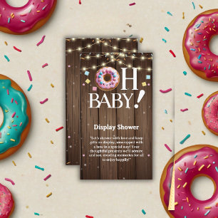 Rustic Oh Baby Doughnut & Sprinkle Kawaii Baby Sho Enclosure Card